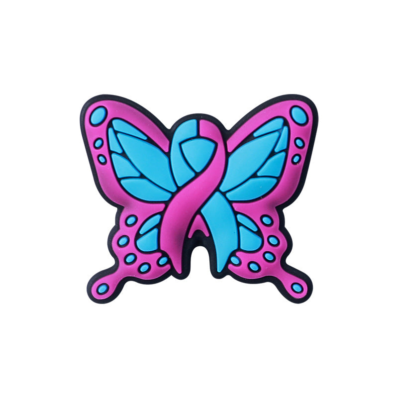 20pcs Silicone Focal Beads Butterfly Ribbon With Printed Text 6