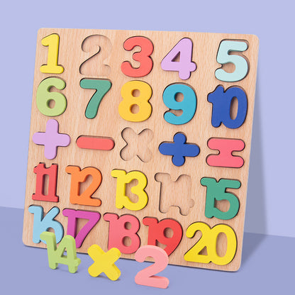 Wooden Alphabet and Number Puzzle Montessori Toys for Kids 7