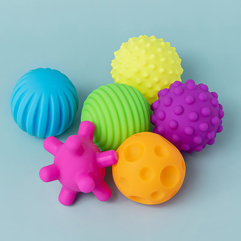 Soft Sensory Ball Baby Rattle Teether Toy for Babies 6 Pack 4