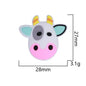 20pcs Silicone Focal Beads Cow Face with Yellow Horns