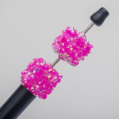 10pcs 18mm Square Cube Pearl Rhinestone Focal Beads for Pens 10