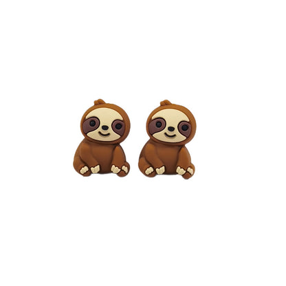 20Pcs Silicone 3D Focal Beads Cartoon Animal Teddy Bear Sloth Turkey 6