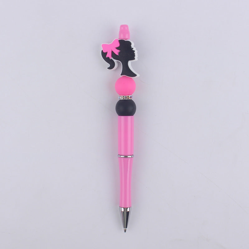 Pink Heart Silicone Beaded Pens Handmade Novelty Office School Gift 8