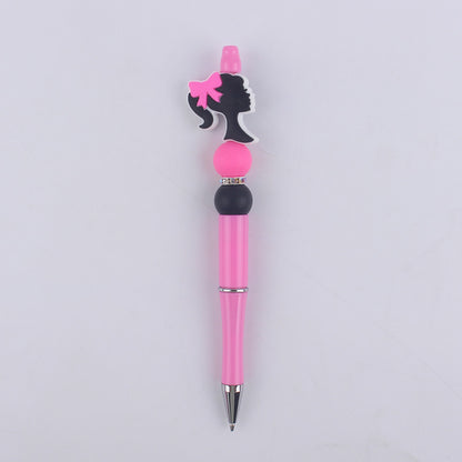 Pink Heart Silicone Beaded Pens Handmade Novelty Office School Gift 8