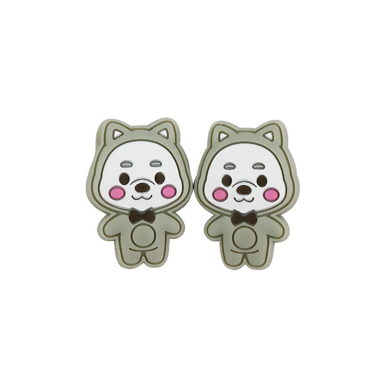 Silicone Focal Beads Colorful Little Bear Front Facing 10