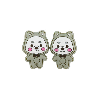 Silicone Focal Beads Colorful Little Bear Front Facing 10