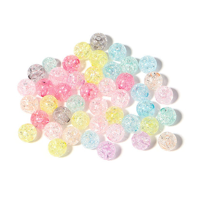 100pcs 6mm Crackle Round Acrylic Beads Color Transparent DIY Bracelet Accessories