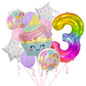 Cupcake and Number 3 Foil Balloons Birthday Party Decoration Set 17