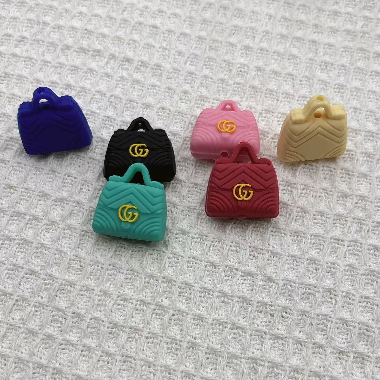 20Pcs Silicone 3D Focal Beads Brand Bag Multi Color with Logo Detail 4