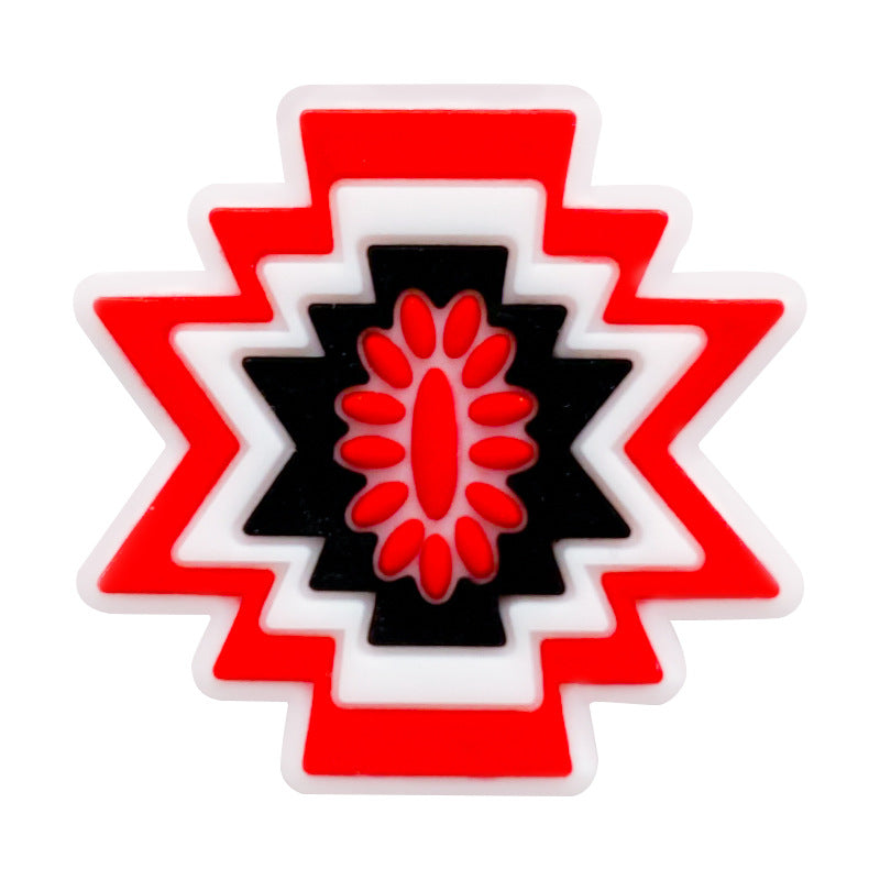 20Pcs Silicone Focal Beads Cartoon Wormhole Geometric Starburst Design 8