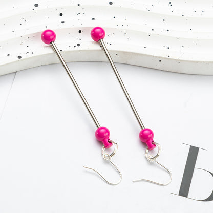 Beadable Earrings Metal DIY 7.8cm Length Craft Supplies 11