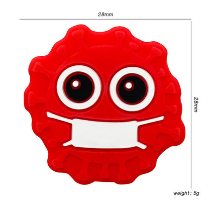 20Pcs Silicone Focal Beads Bacterial Virus Cartoon Face Design 2