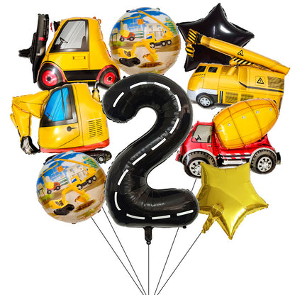 Construction Vehicle Foil Balloon Set 40 Inch Engineering Theme 4