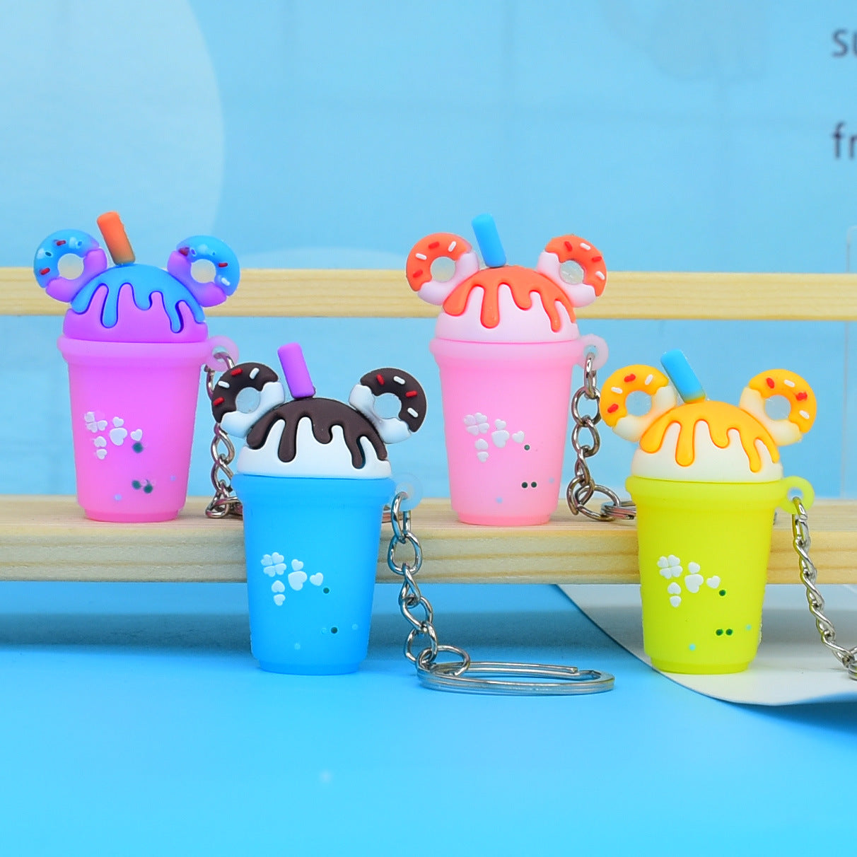 Milk Tea Soft Rubber Keychain Cute Drink Charm