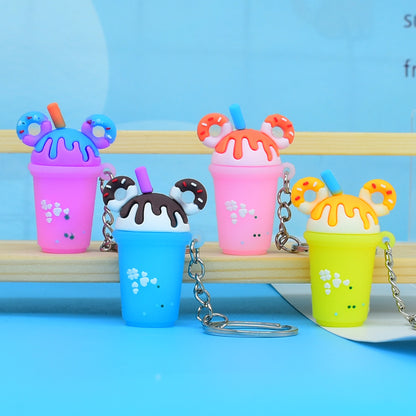 Milk Tea Soft Rubber Keychain Cute Drink Charm