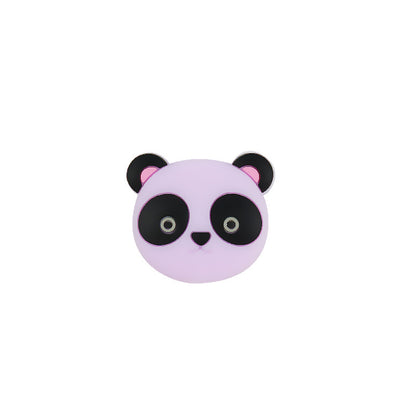 Silicone Focal Beads Cartoon Animal Panda Face with Ears 7