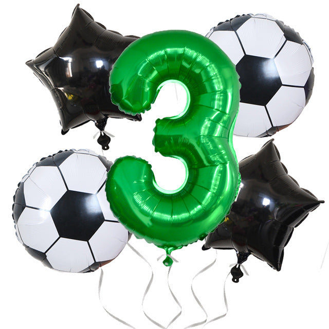Green Digital Football Foil Balloon Set Birthday Party Decoration 2Set 32 Inch 8
