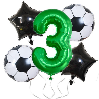 Green Digital Football Foil Balloon Set Birthday Party Decoration 2Set 32 Inch 8