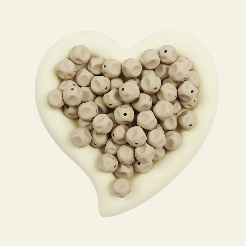 50pcs 15mm Irregular Silicone Beads Solid Color 4