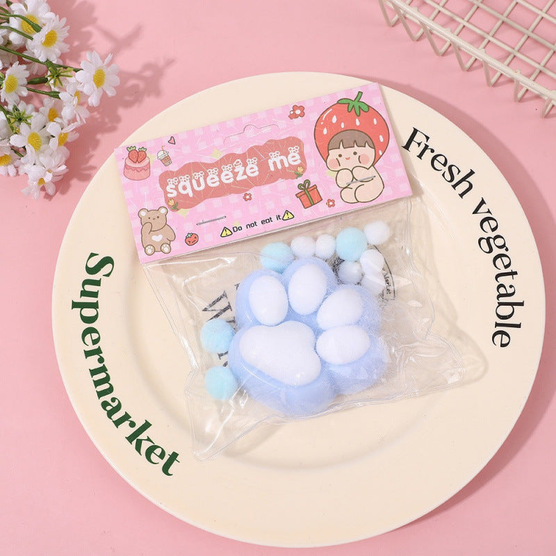 Plush Oversized Cat Paw Squishy Toy Soft Sensory Stress Ball 2 Pack 6