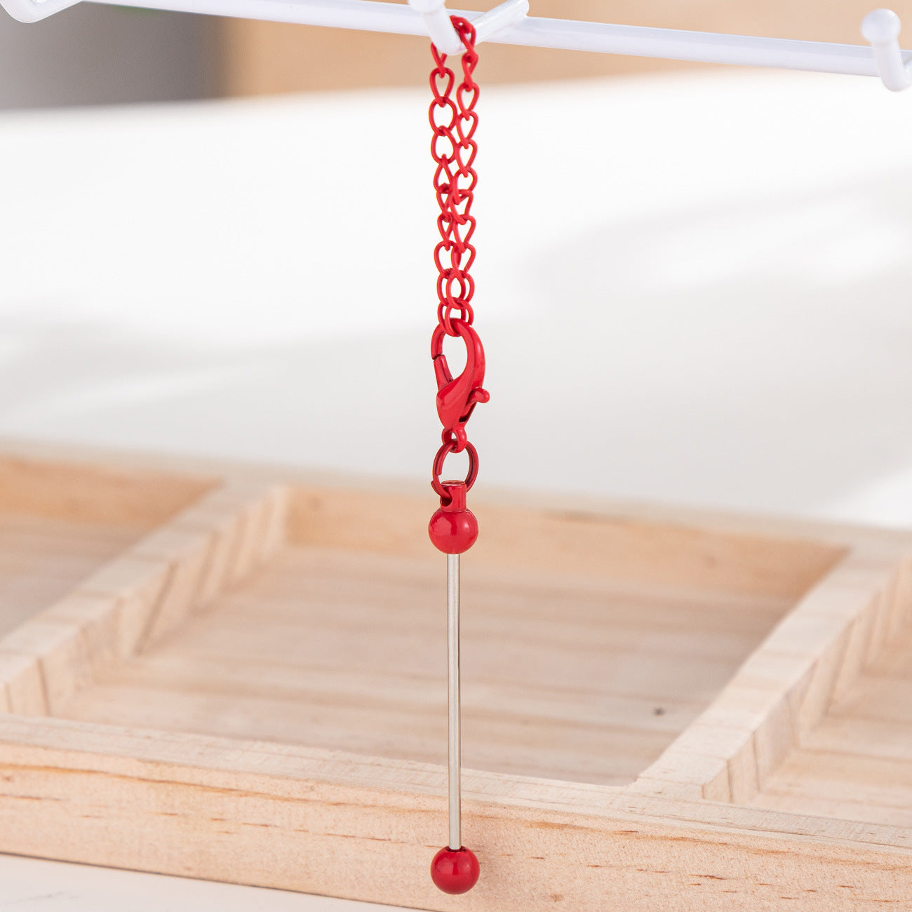 Mini Beadable Keychain Metal DIY Creative Personality Bag Pendant 9