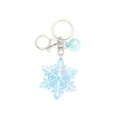 Creative Snowflake Acrylic Keychain Iridescent Charm 5