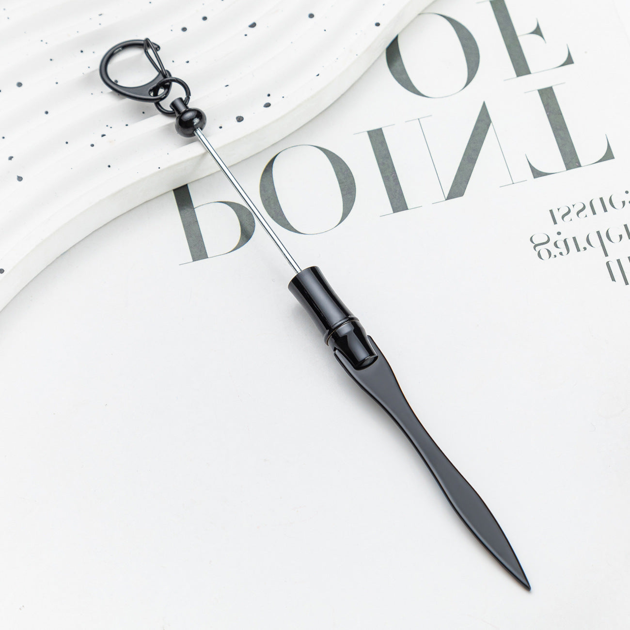 Beadable Letter Opener Metal DIY Craft Supplies 18.4cm Keychain 3