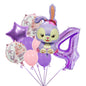 StellaLou Bunny Foil Balloon Birthday Party Decoration Set 9
