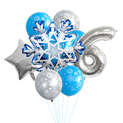 Ice Snow Theme Snowflake Foil Balloon Set Party Decoration 11