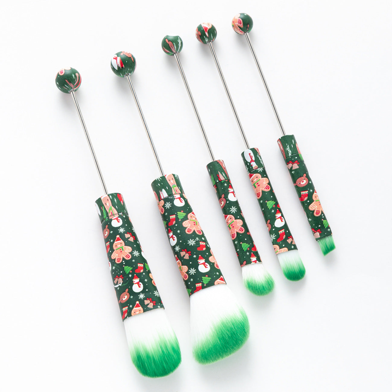 5Pcs Halloween Christmas Beadable Makeup Brush Set DIY Craft Supplies 15