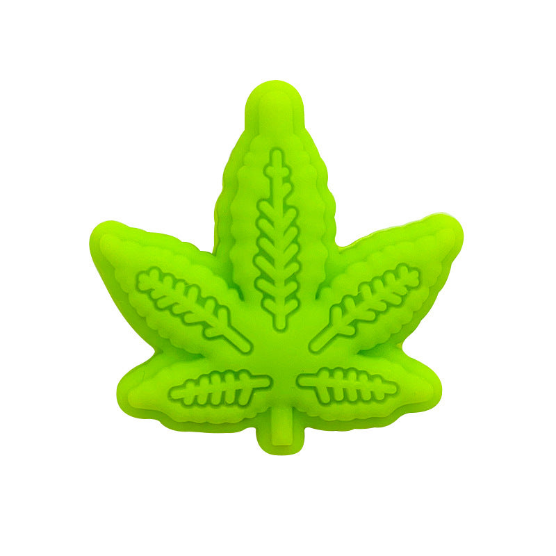 20pcs Silicone Focal Beads Maple Leaf Front Facing 2