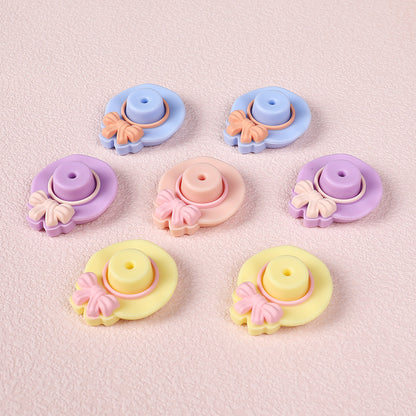 20Pcs Silicone 3D Focal Beads Bow Hat With Bow Detail 2