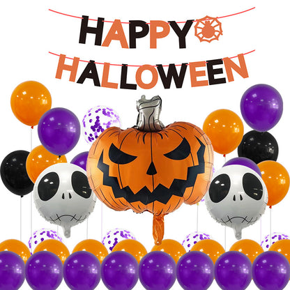 Halloween Pumpkin and Skull Foil Balloon Set Party Decoration