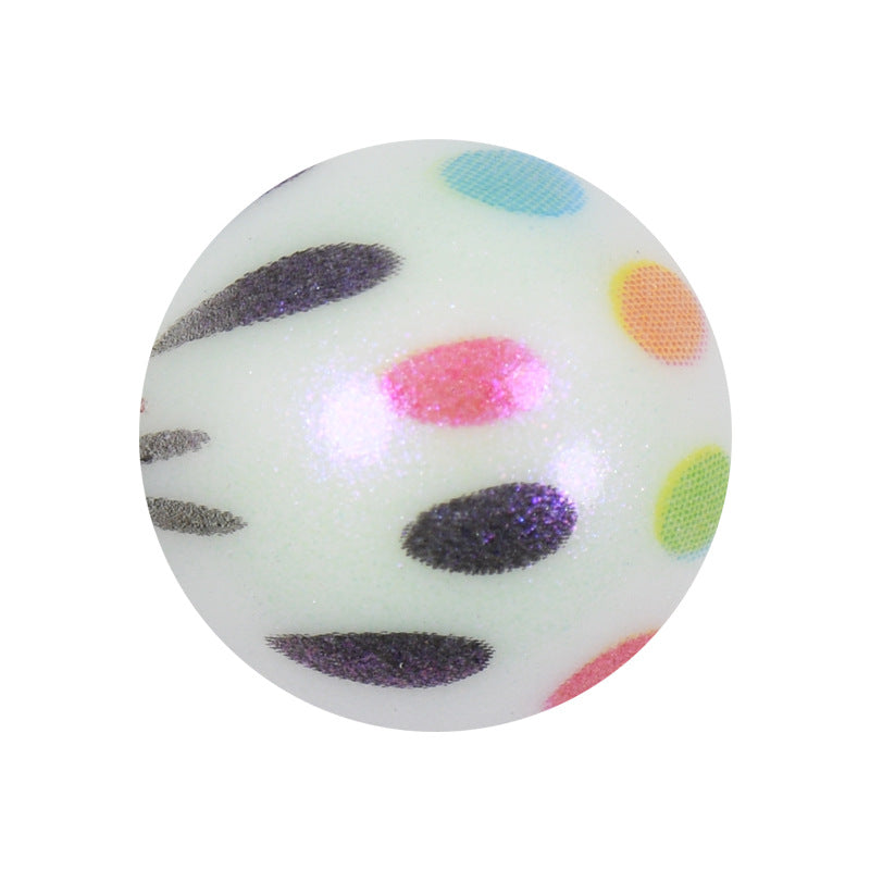 50pcs 15mm Color Reflect Changing Printed Silicone Beads 19