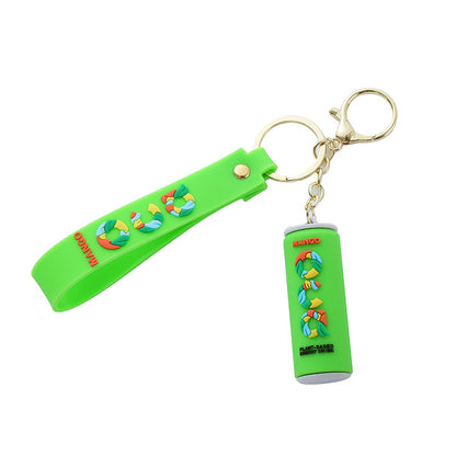 Creative Beverage Bottle PVC Keychain Soft Rubber Charm 5