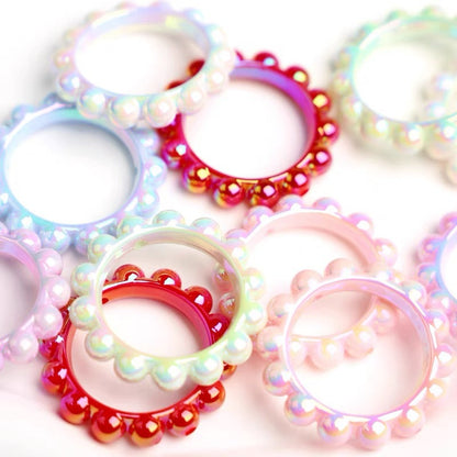 10Pcs 42mm Balsam Pear Ring Lace Acrylic Beads UV Scratch Resistant 3