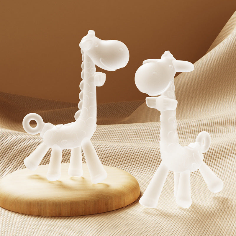 Silicone Giraffe Shape Baby Teething Toy for Infant 5