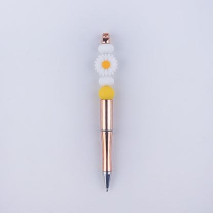 Daisy Flower Silicone Beaded Pens Colorful Handmade Gift 6