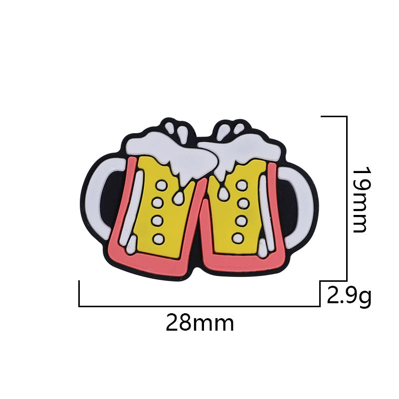20pcs Silicone Focal Beads Beer Steins Clinking Mugs Design 3