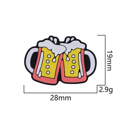 20pcs Silicone Focal Beads Beer Steins Clinking Mugs Design 3