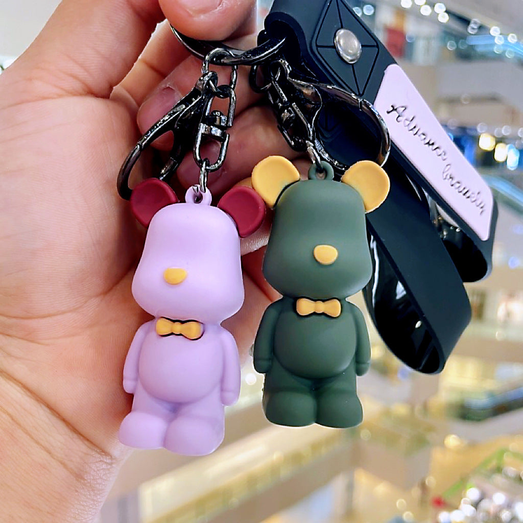 Bear Silicone Keychain with Silicone Strap Charm for Bag or Keys 4