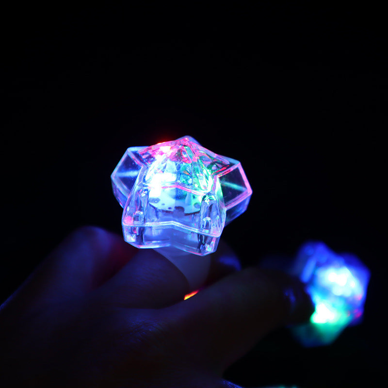 Five-Pointed Star LED Light Up Rings US Independence Day 24pcs 3