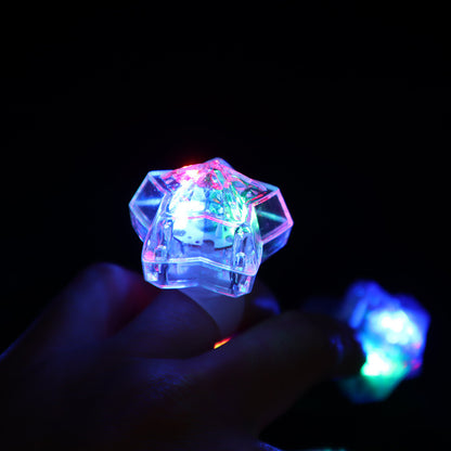 Five-Pointed Star LED Light Up Rings US Independence Day 24pcs 3