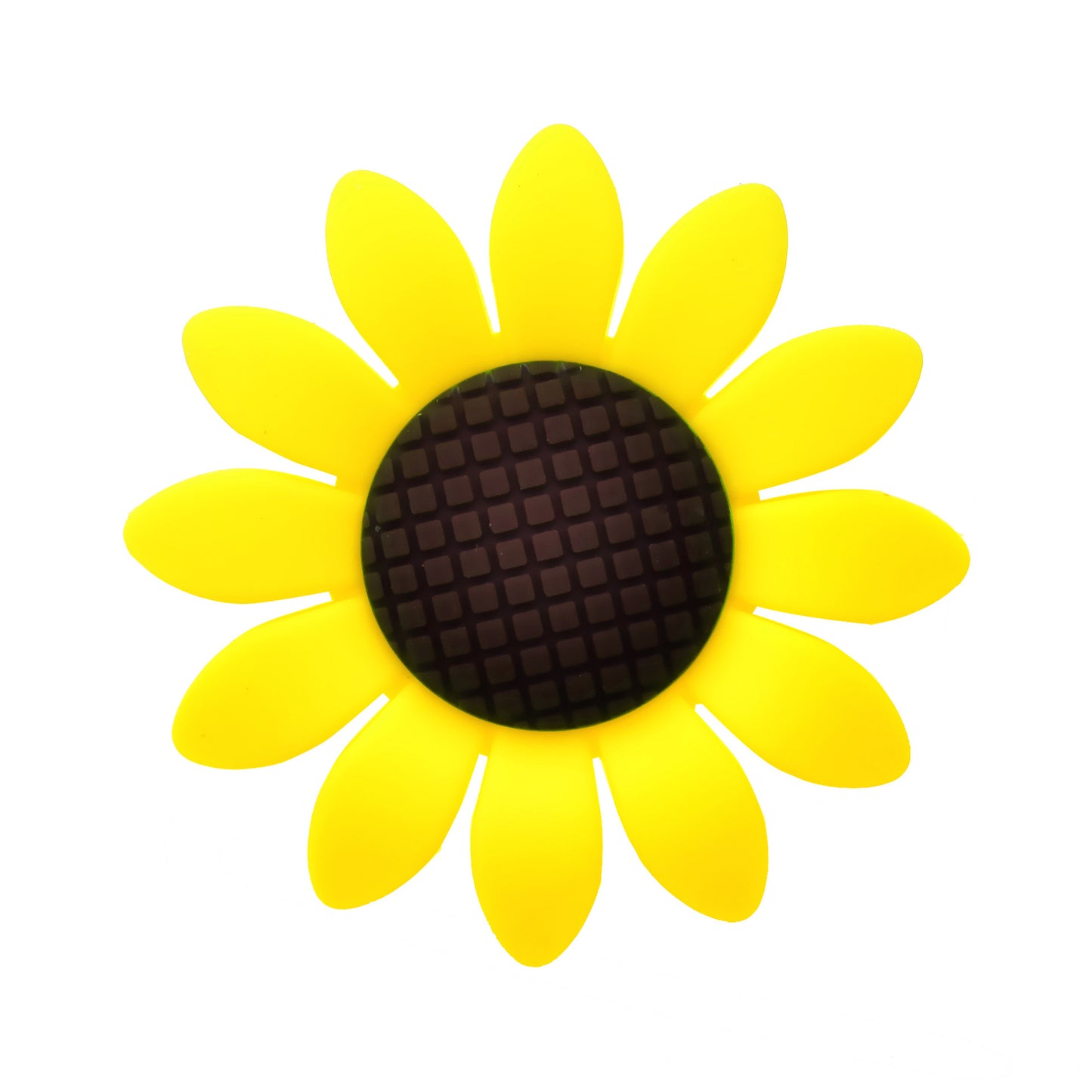 20pcs Silicone Focal Beads Sunflower Flat Design with Center Detail 5