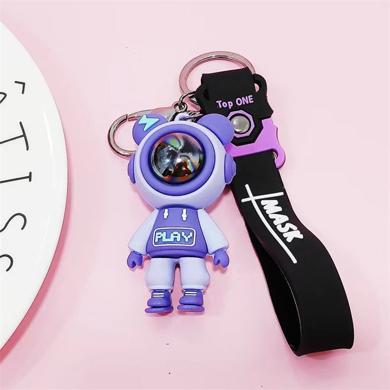 Lightning Bear Silicone Bead Keychain Play Design 7