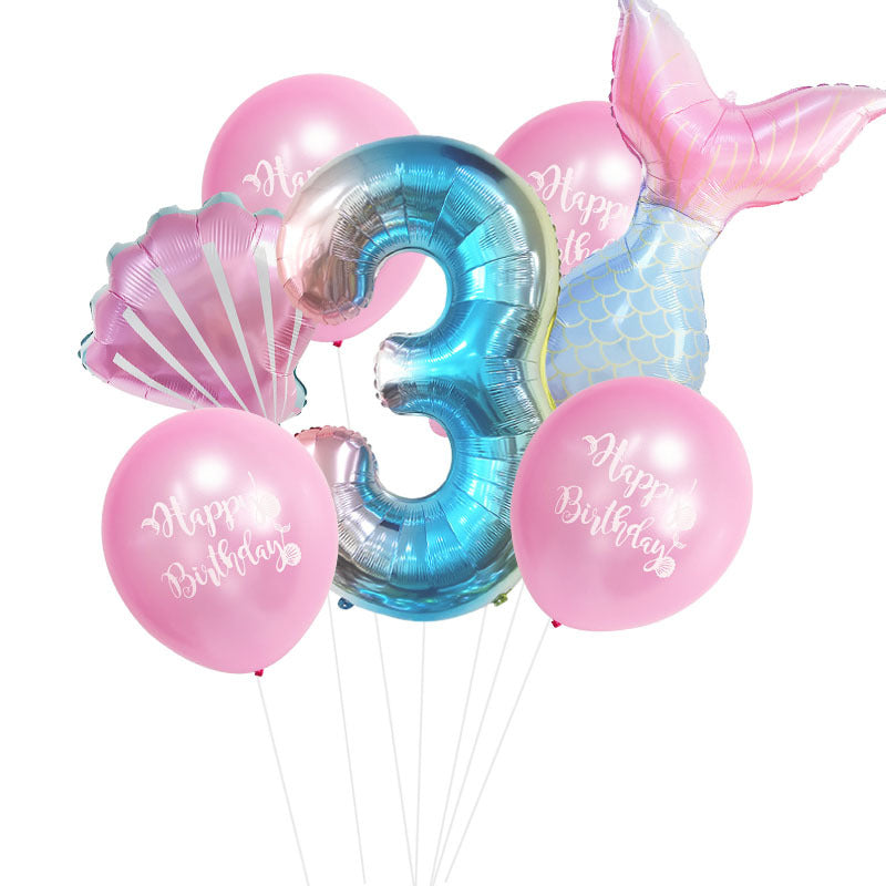 Mermaid Foil Balloon Set Birthday Party Decoration 16