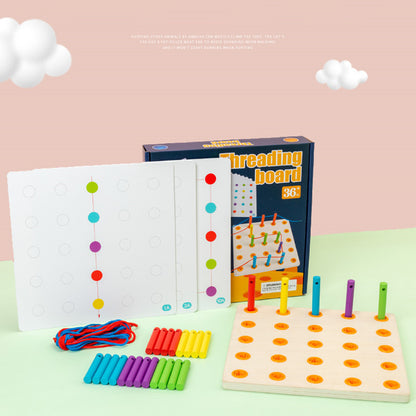 Wooden Montessori Threading Board Toys for Toddlers 3