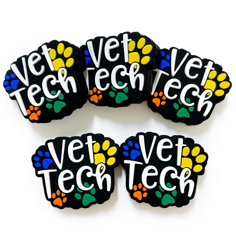 20Pcs Silicone Focal Beads Dog Claws Colored Design 3
