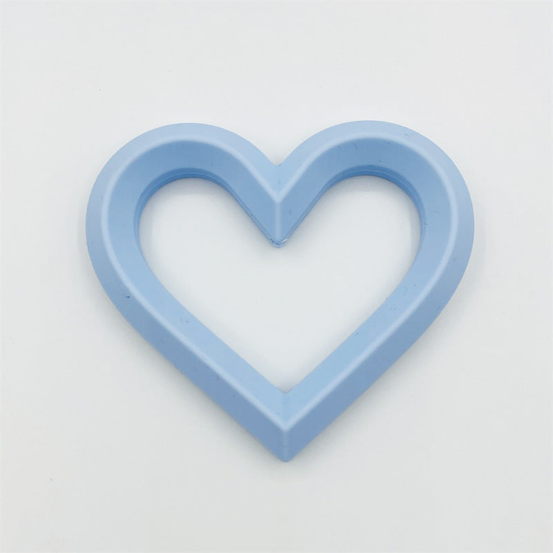 3Pcs 80mm Heart Silicone Beads Solid Color 5