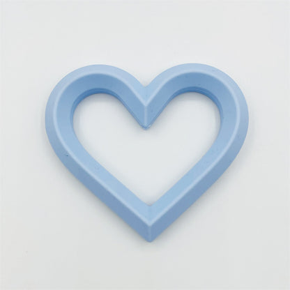 3Pcs 80mm Heart Silicone Beads Solid Color 5